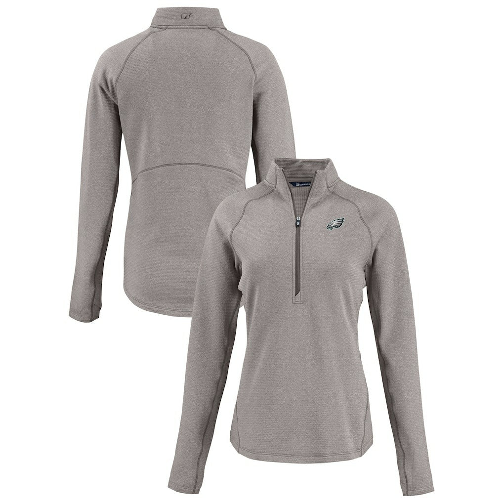 Philadelphia Eagles Cutter & Buck Women's Peshastin Eco Fleece Recycled Tri-Blend Raglan Half-Zip Jacket | NFL Hot