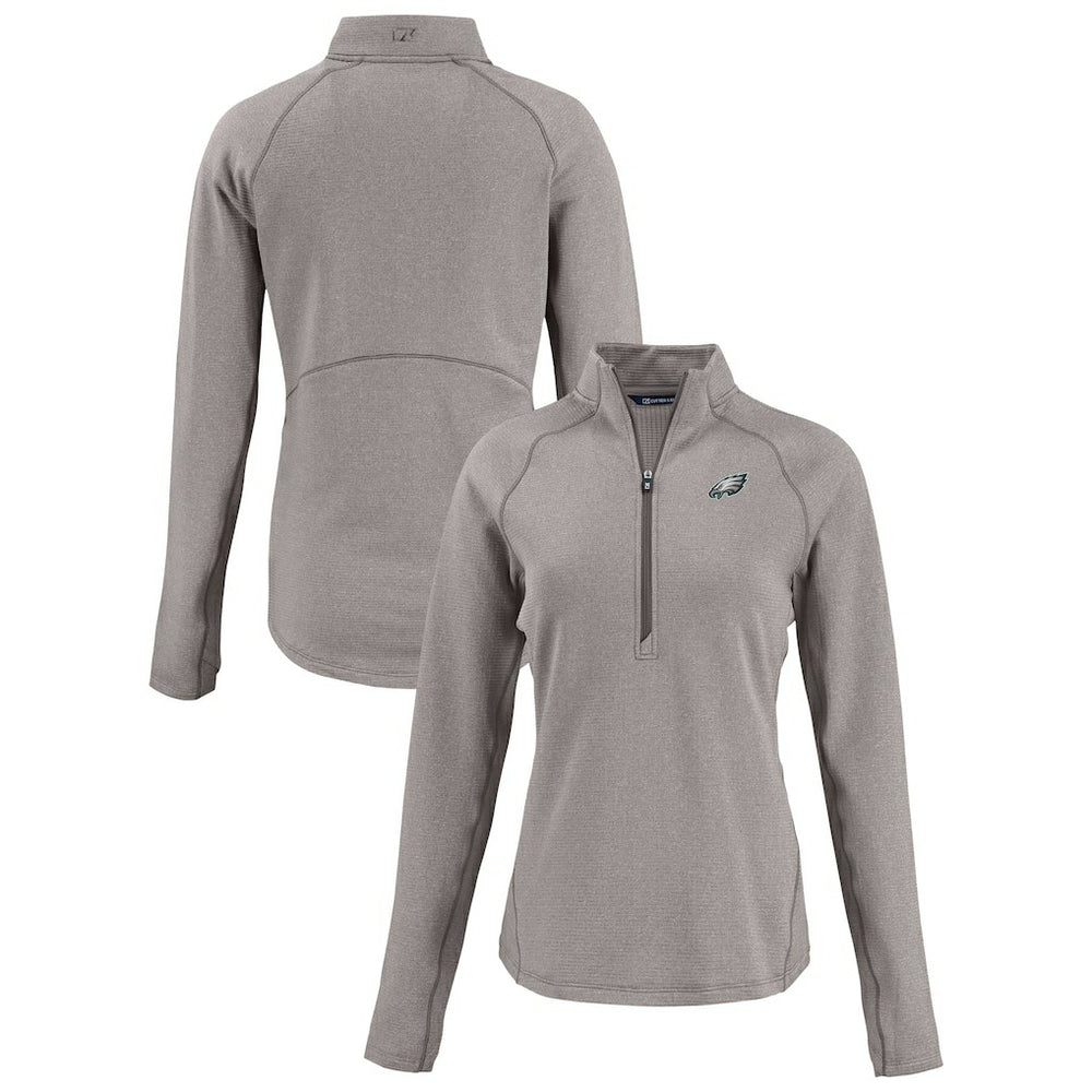 Philadelphia Eagles Cutter & Buck Women's Peshastin Eco Fleece Recycled Tri-Blend Raglan Half-Zip Jacket | NFL Hot