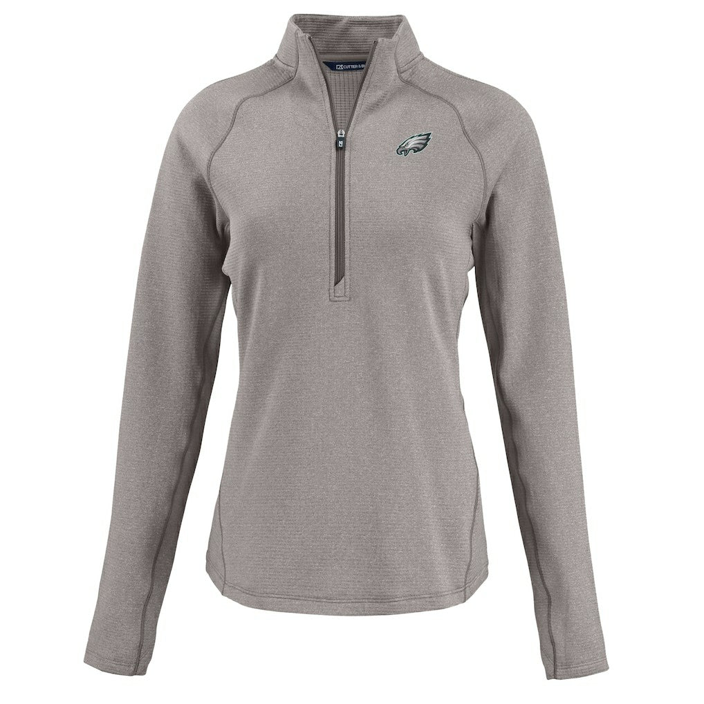 Philadelphia Eagles Cutter & Buck Women's Peshastin Eco Fleece Recycled Tri-Blend Raglan Half-Zip Jacket | NFL Hot