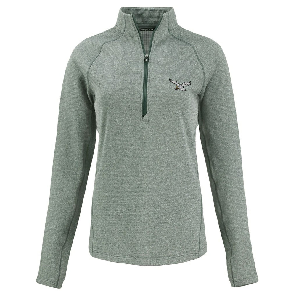 Philadelphia Eagles Cutter & Buck Women's Peshastin Eco Fleece Recycled Tri-Blend Raglan Half-Zip Jacket | NFL Near me