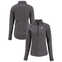 Pittsburgh Steelers Cutter & Buck Women's Peshastin Eco Fleece Recycled Tri-Blend Raglan Half-Zip Jacket | NFL New