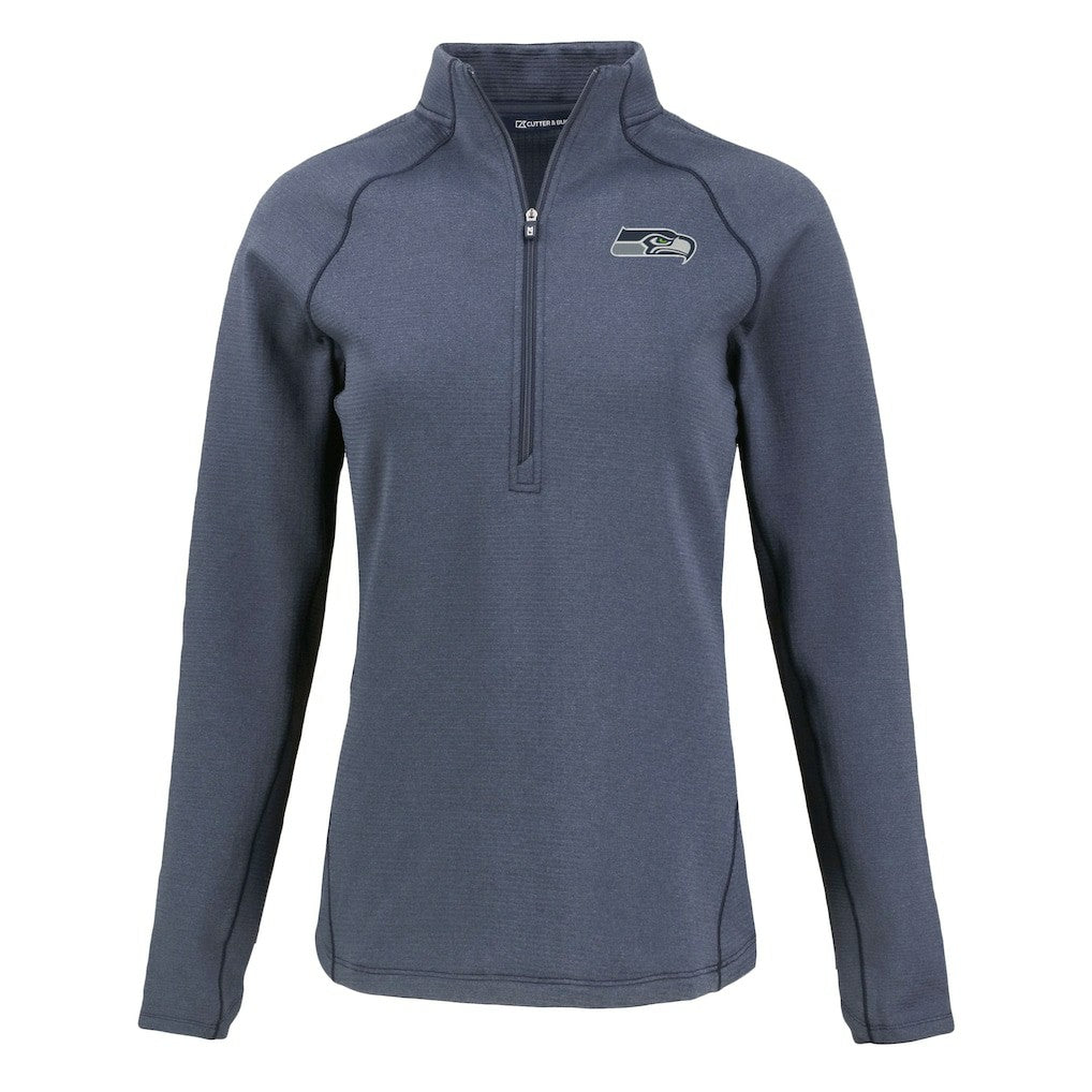 Seattle Seahawks Cutter & Buck Women's Peshastin Eco Fleece Recycled Tri-Blend Raglan Half-Zip Jacket | NFL Near me