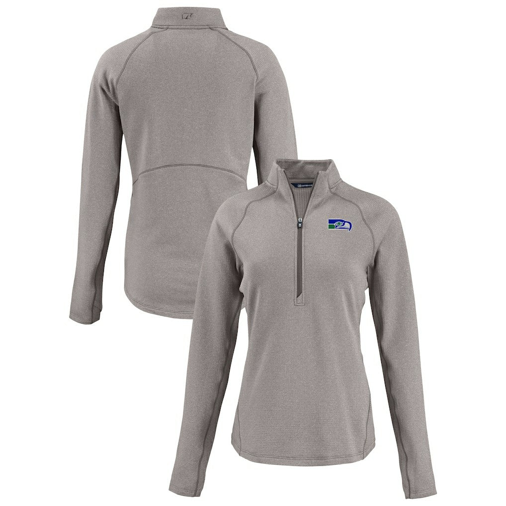 Seattle Seahawks Cutter & Buck Women's Peshastin Eco Fleece Recycled Tri-Blend Raglan Half-Zip Jacket | NFL Discount