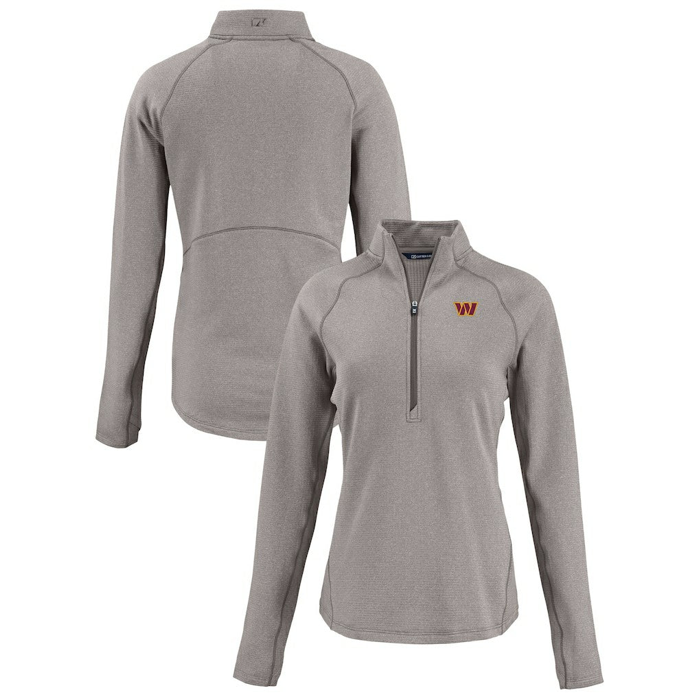 Washington Commanders Cutter & Buck Women's Peshastin Eco Fleece Recycled Tri-Blend Raglan Half-Zip Jacket | NFL Outlet