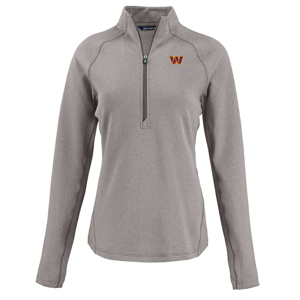 Washington Commanders Cutter & Buck Women's Peshastin Eco Fleece Recycled Tri-Blend Raglan Half-Zip Jacket | NFL Outlet