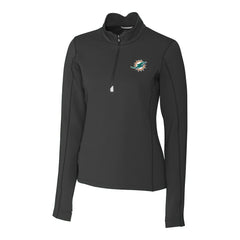Miami Dolphins Cutter & Buck Women's Traverse Stretch Quarter-Zip Pullover Top | NFL Hot