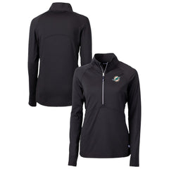 Miami Dolphins Cutter & Buck Women's DryTec Adapt Eco Knit Stretch Recycled Raglan Half-Zip Top | NFL Hot