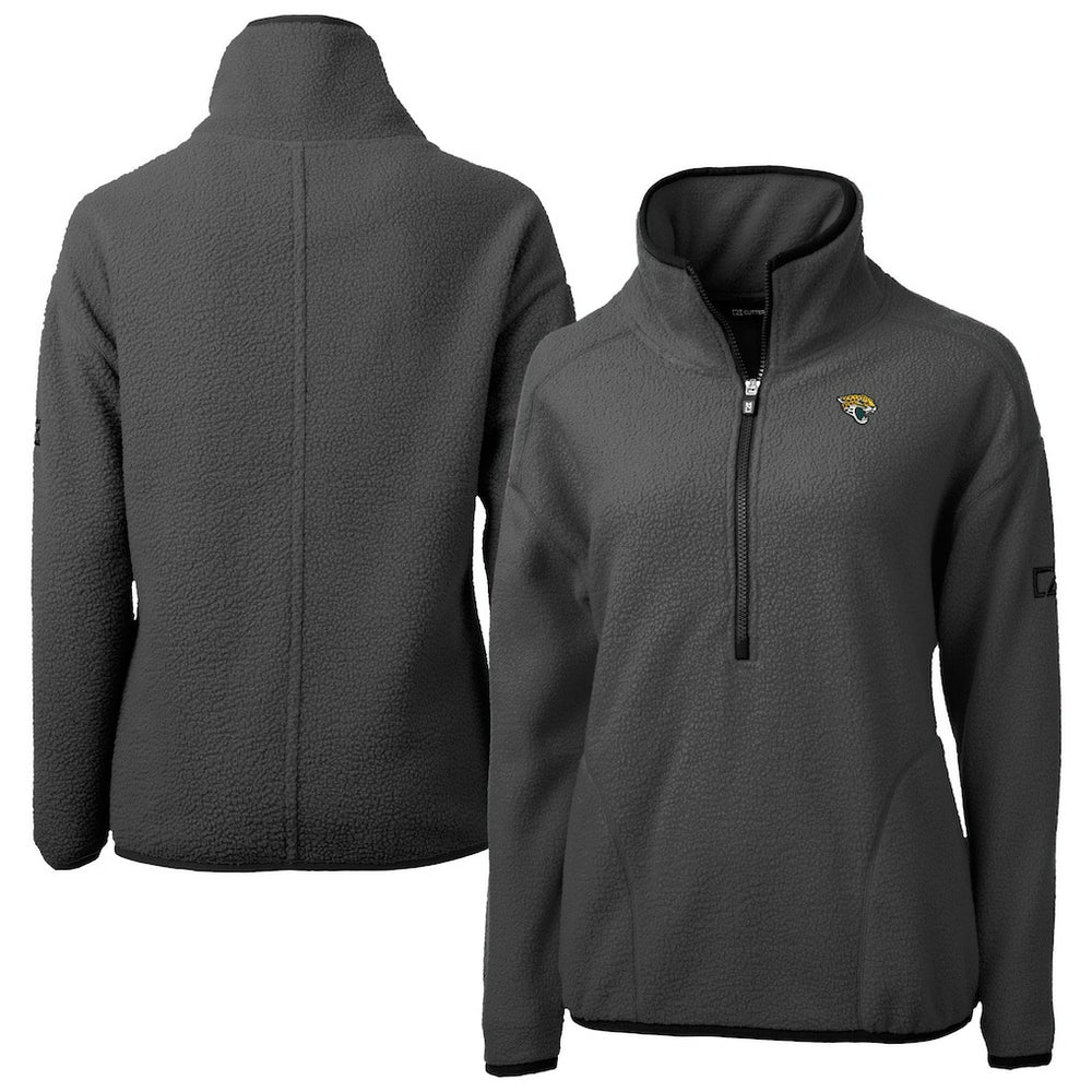 Jacksonville Jaguars Cutter & Buck Women's Cascade Eco Sherpa Fleece Half-Zip Jacket | NFL New