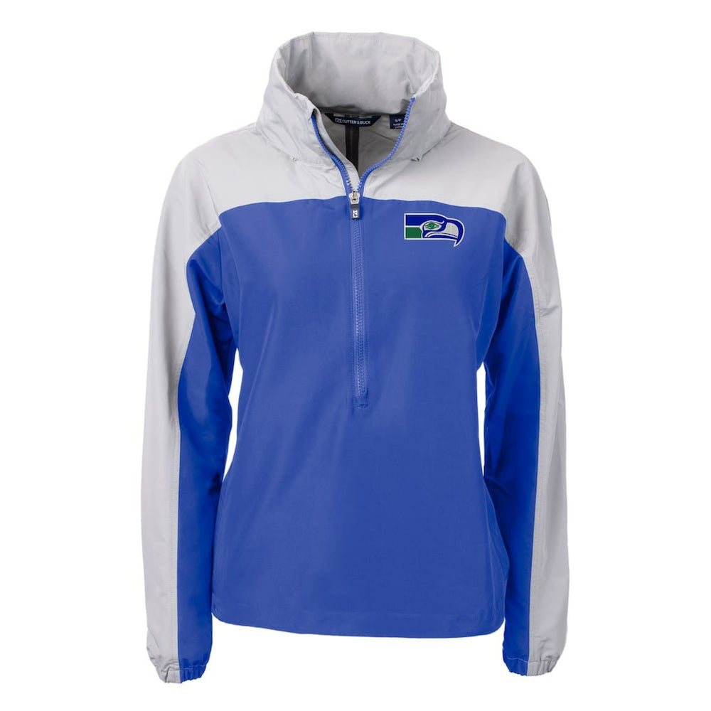Seattle Seahawks Cutter & Buck Women's Charter Eco Recycled Half-Zip Hooded Anorak Jacket | NFL On sale