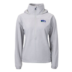 Seattle Seahawks Cutter & Buck Women's Charter Eco Recycled Half-Zip Hooded Anorak Jacket | NFL New