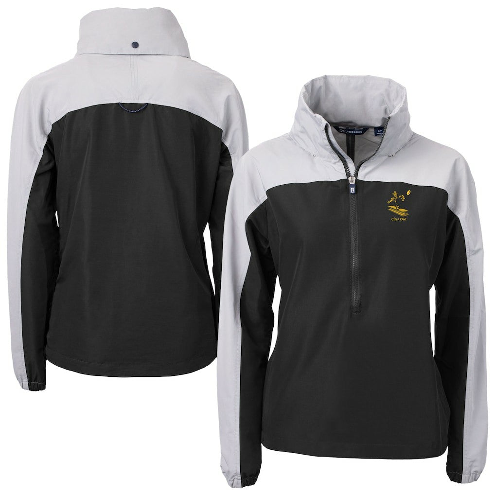 Pittsburgh Steelers Cutter & Buck Women's Charter Eco Recycled Half-Zip Hooded Anorak Jacket | NFL Discount