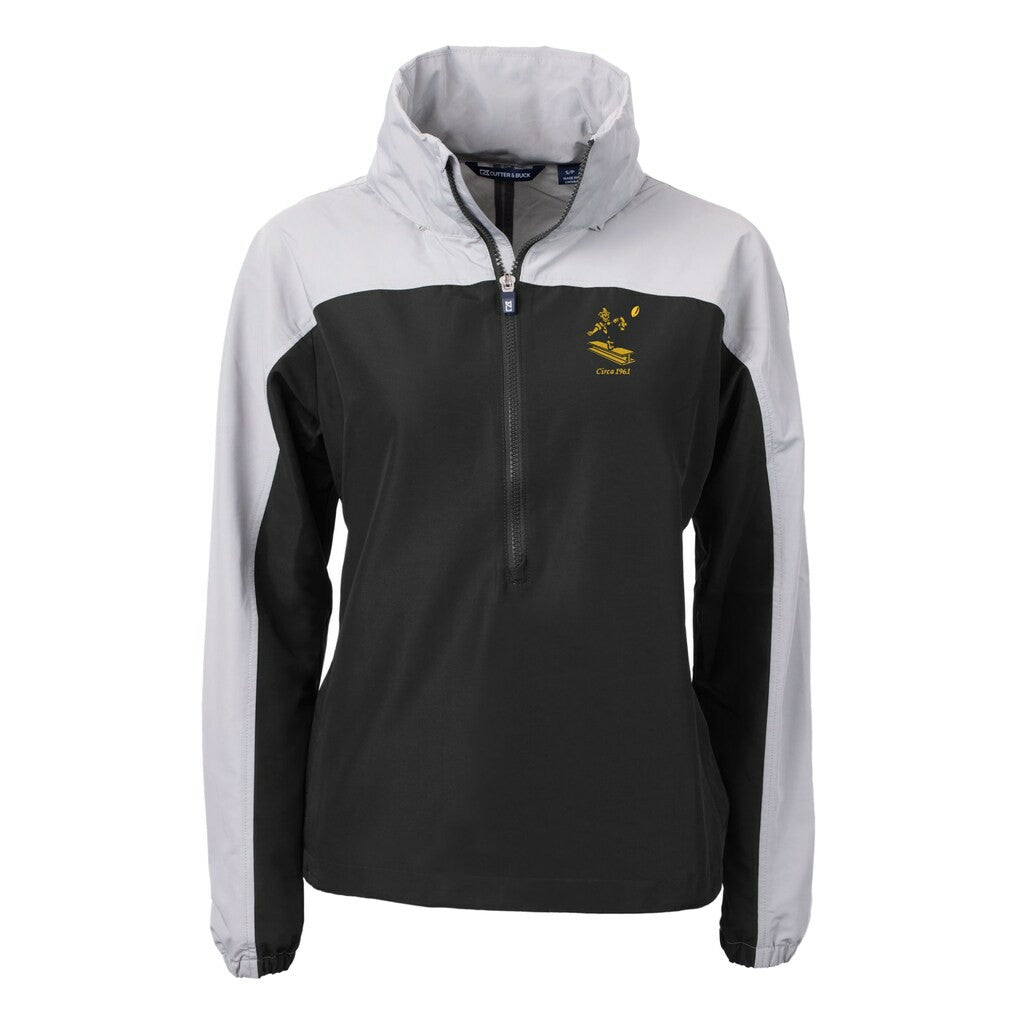 Pittsburgh Steelers Cutter & Buck Women's Charter Eco Recycled Half-Zip Hooded Anorak Jacket | NFL Discount