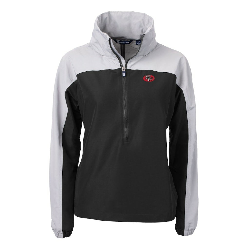 San Francisco 49ers Cutter & Buck Women's Charter Eco Recycled Half-Zip Hooded Anorak Jacket | NFL Near me