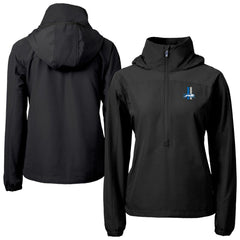 Detroit Lions Cutter & Buck Women's Charter Eco Recycled Half-Zip Hooded Anorak Jacket | NFL US