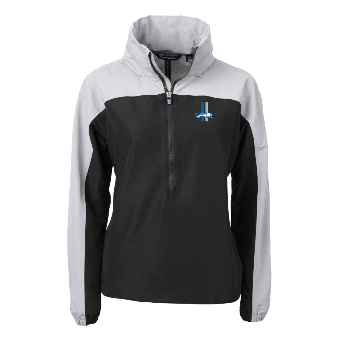 Detroit Lions Cutter & Buck Women's Charter Eco Recycled Half-Zip Hooded Anorak Jacket | NFL Hot