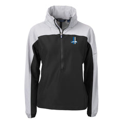 Detroit Lions Cutter & Buck Women's Charter Eco Recycled Half-Zip Hooded Anorak Jacket | NFL Hot