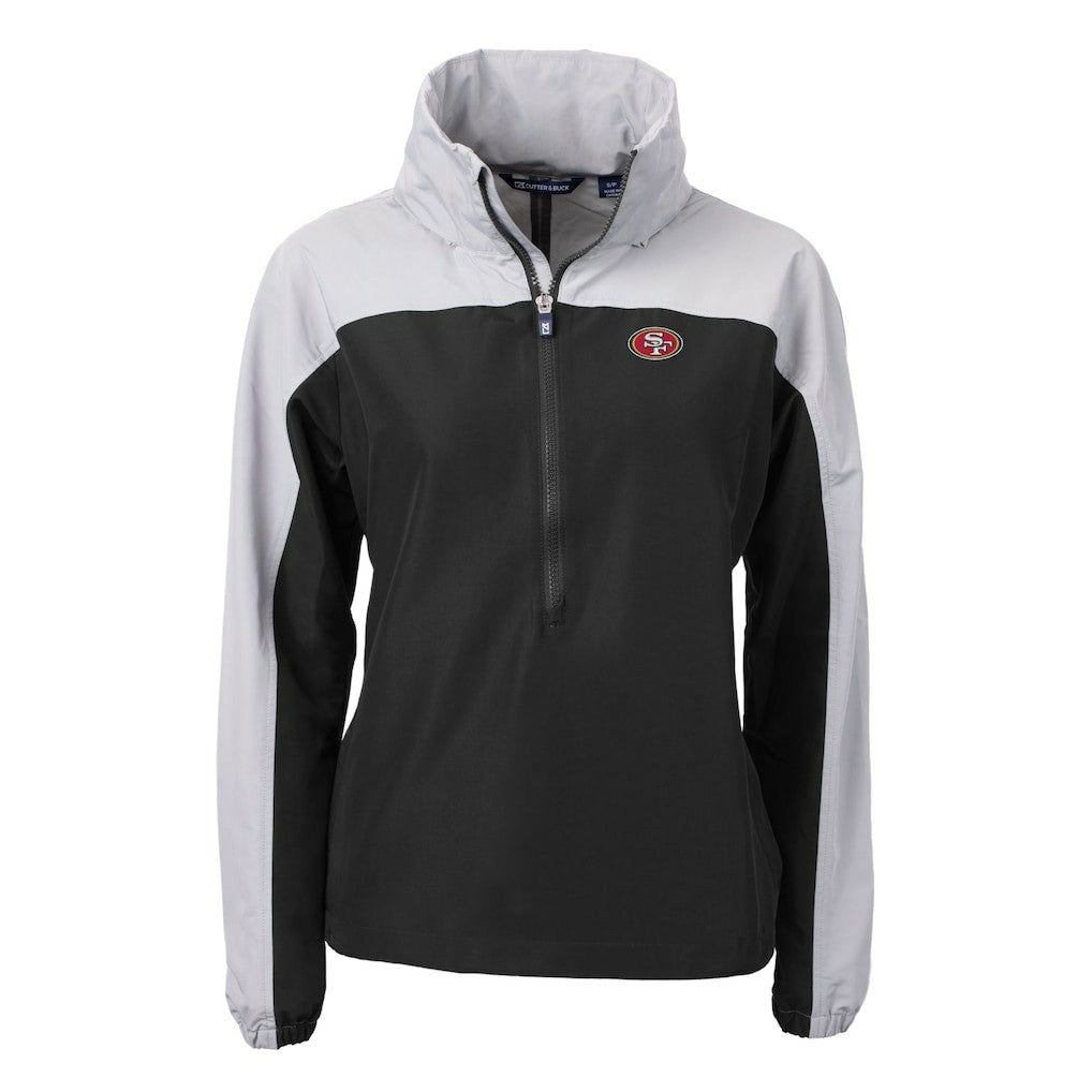 San Francisco 49ers Cutter & Buck Women's Charter Eco Recycled Half-Zip Hooded Anorak Jacket | NFL On sale