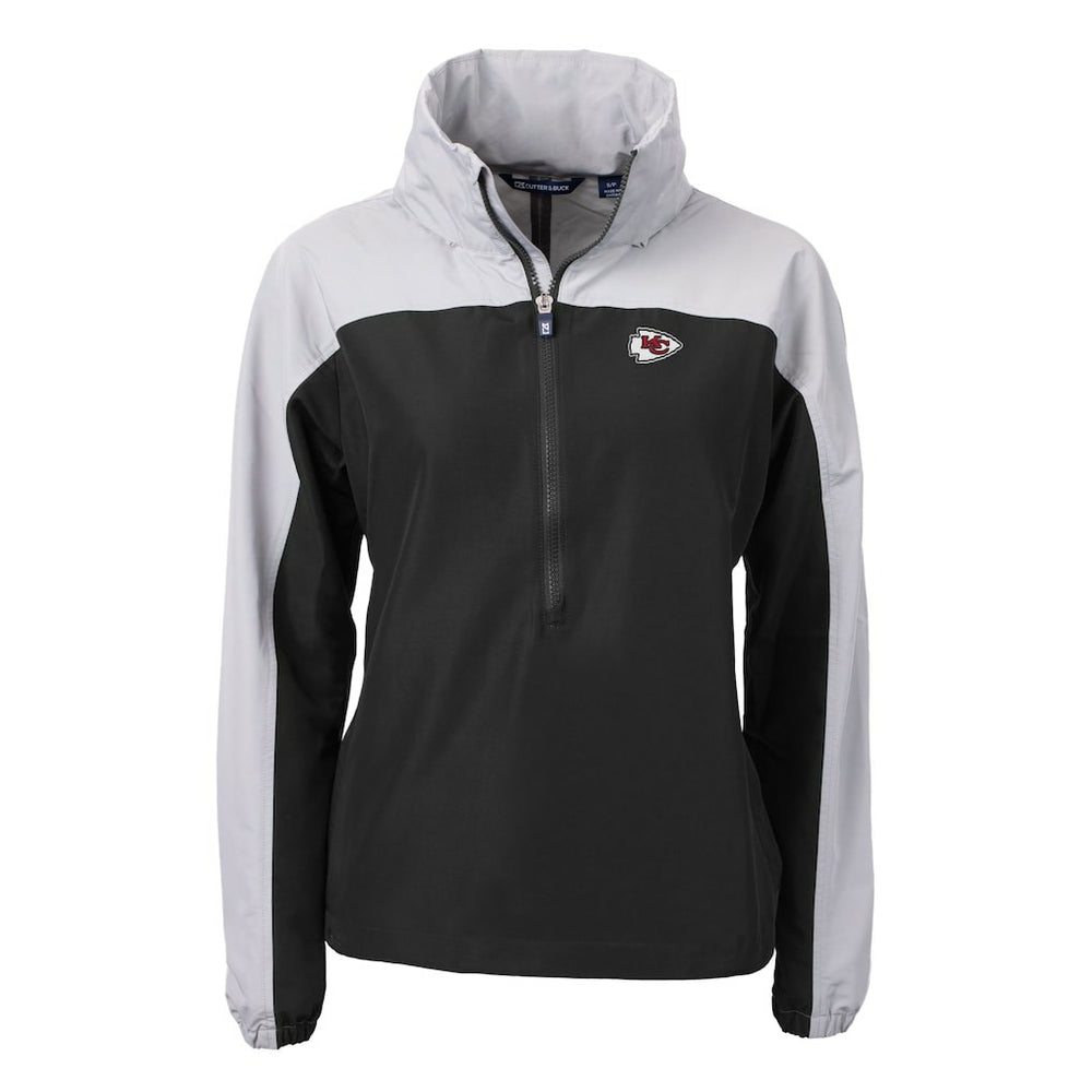 Kansas City Chiefs Cutter & Buck Women's Charter Eco Recycled Half-Zip Hooded Anorak Jacket | NFL Hot