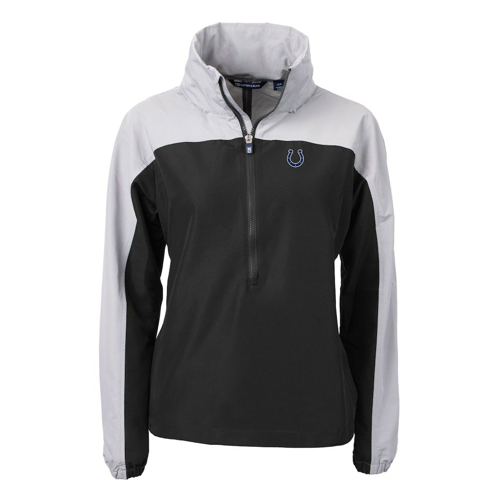 Indianapolis Colts Cutter & Buck Women's Charter Eco Recycled Half-Zip Hooded Anorak Jacket | NFL Discount
