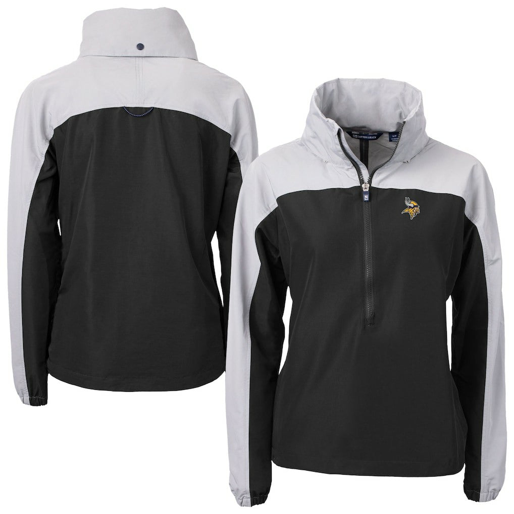 Minnesota Vikings Cutter & Buck Women's Charter Eco Recycled Half-Zip Hooded Anorak Jacket | NFL On sale