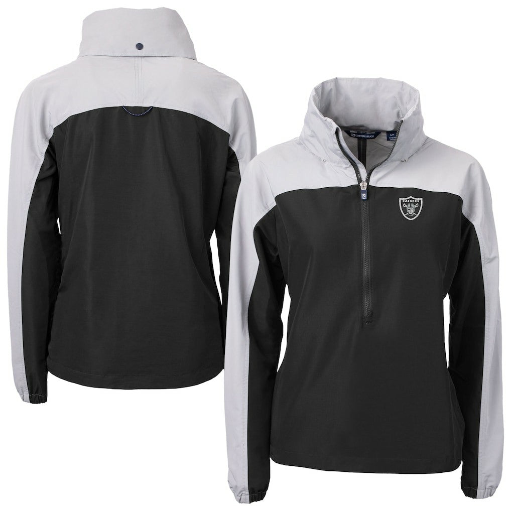 Las Vegas Raiders Cutter & Buck Women's Charter Eco Recycled Half-Zip Hooded Anorak Jacket | NFL Near me