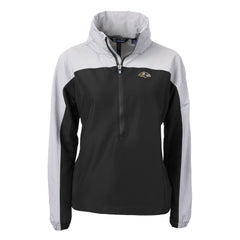 Baltimore Ravens Cutter & Buck Women's Charter Eco Recycled Half-Zip Hooded Anorak Jacket | NFL New