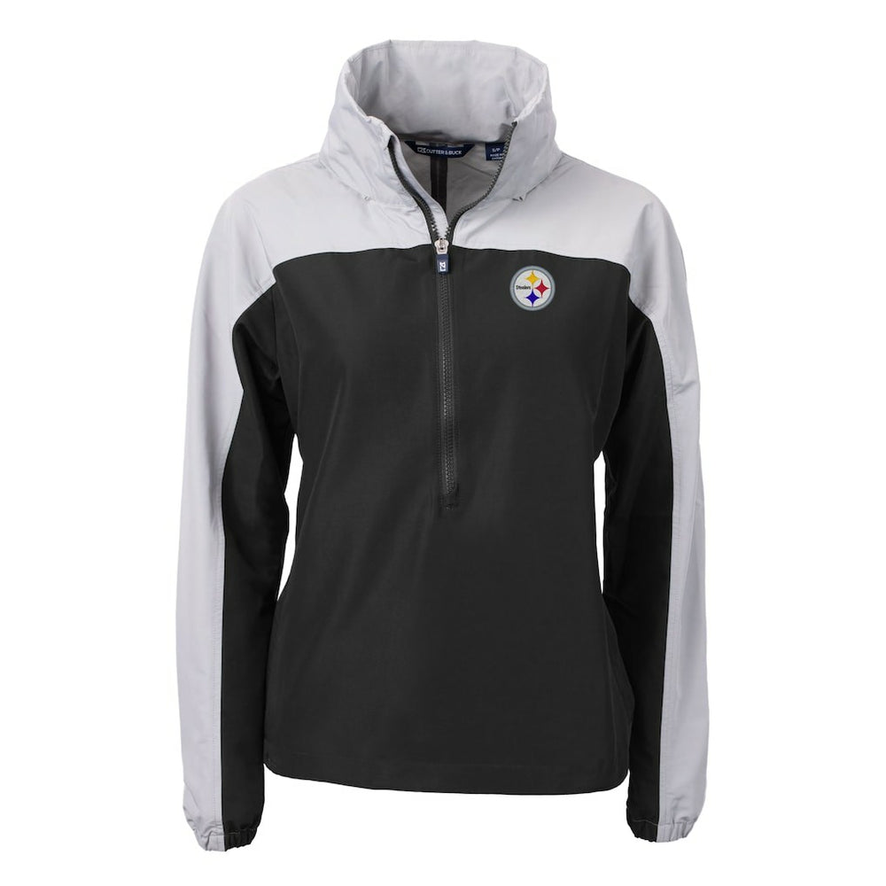 Pittsburgh Steelers Cutter & Buck Women's Charter Eco Recycled Half-Zip Hooded Anorak Jacket | NFL Outlet