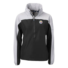 Pittsburgh Steelers Cutter & Buck Women's Charter Eco Recycled Half-Zip Hooded Anorak Jacket | NFL Outlet