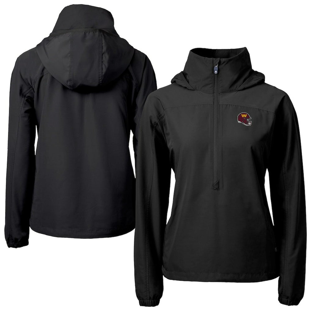 Washington Commanders Cutter & Buck Women's Charter Eco Recycled Half-Zip Hooded Anorak Jacket | NFL Near me