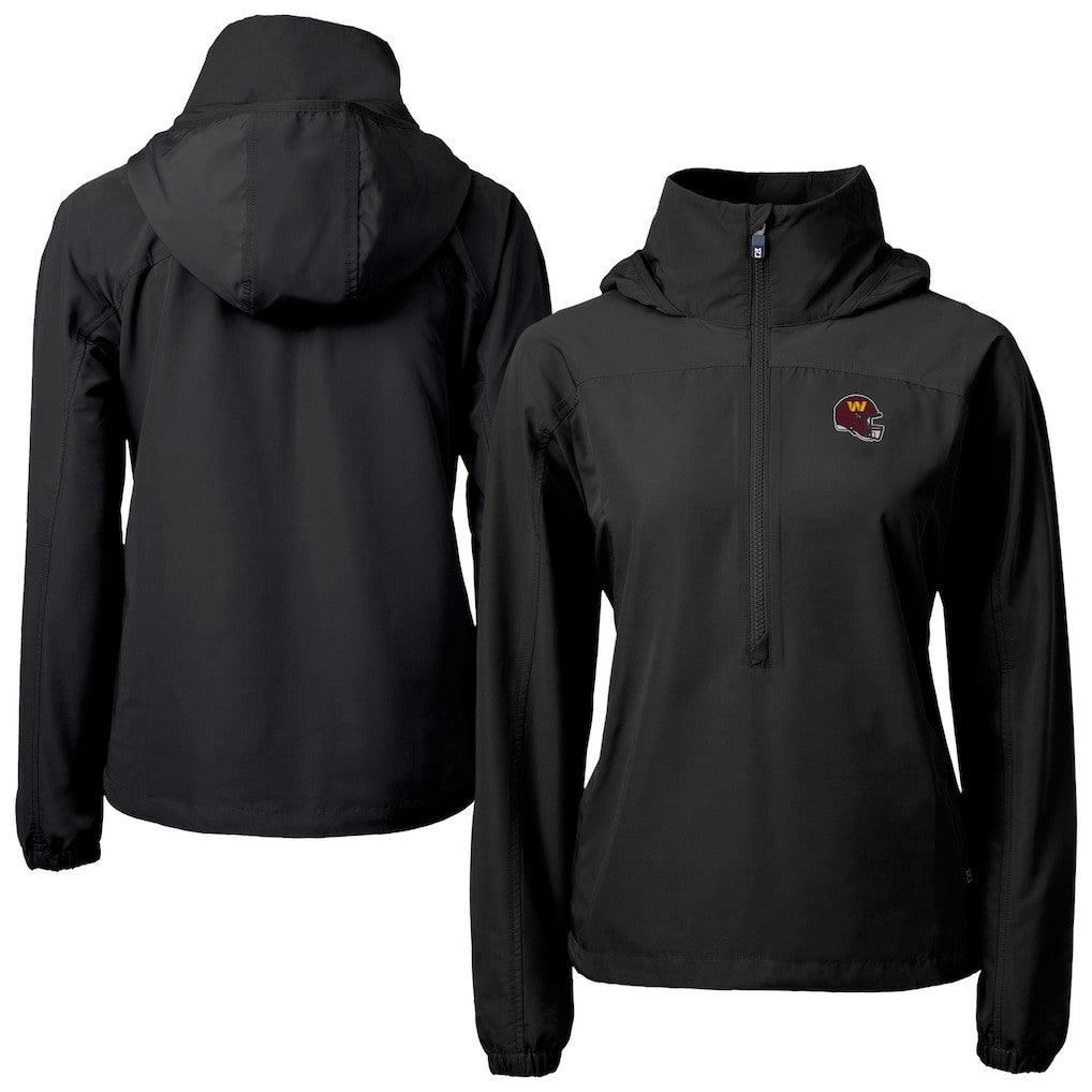 Washington Commanders Cutter & Buck Women's Charter Eco Recycled Half-Zip Hooded Anorak Jacket | NFL Near me