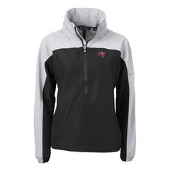 Tampa Bay Buccaneers Cutter & Buck Women's Charter Eco Recycled Half-Zip Hooded Anorak Jacket | NFL Hot