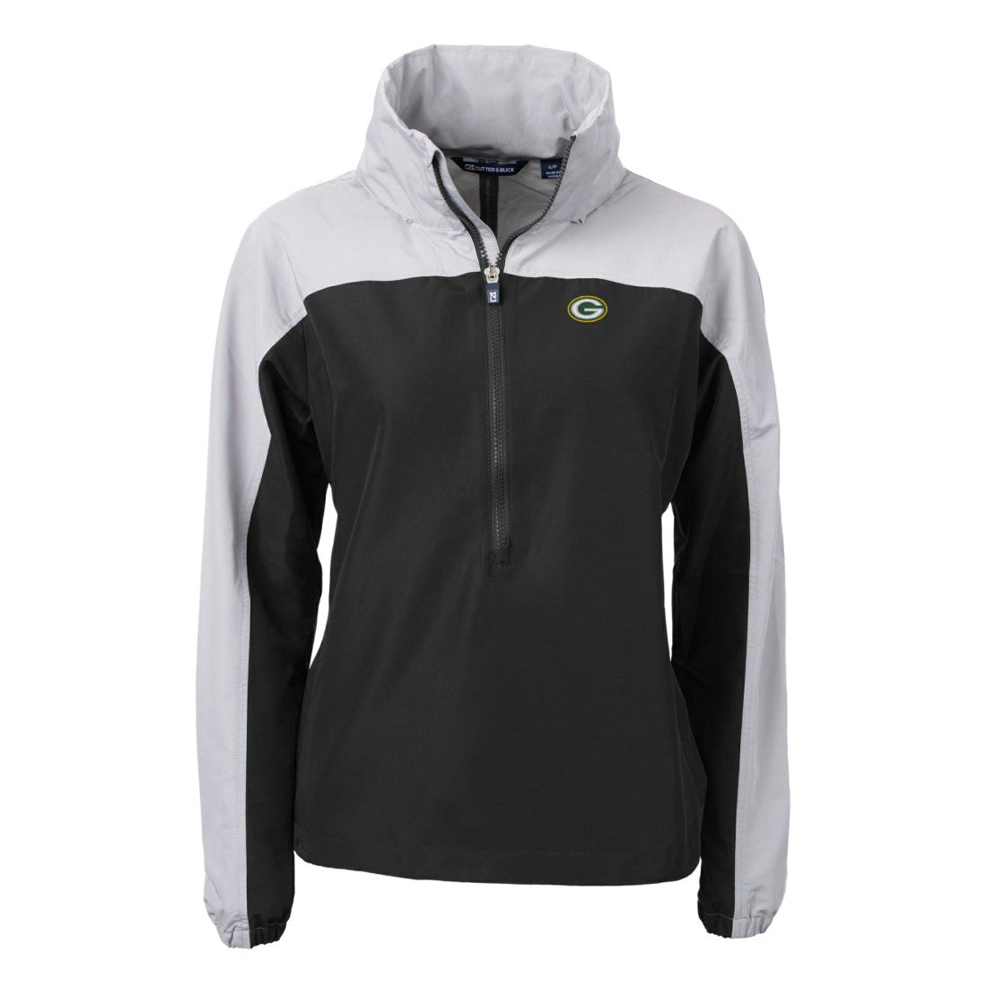 Green Bay Packers Cutter & Buck Women's Charter Eco Recycled Half-Zip Hooded Anorak Jacket | NFL Sale