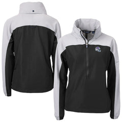 Buffalo Bills Cutter & Buck Women's Charter Eco Recycled Half-Zip Hooded Anorak Jacket | NFL Discount