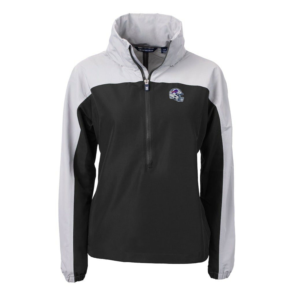 Buffalo Bills Cutter & Buck Women's Charter Eco Recycled Half-Zip Hooded Anorak Jacket | NFL Discount