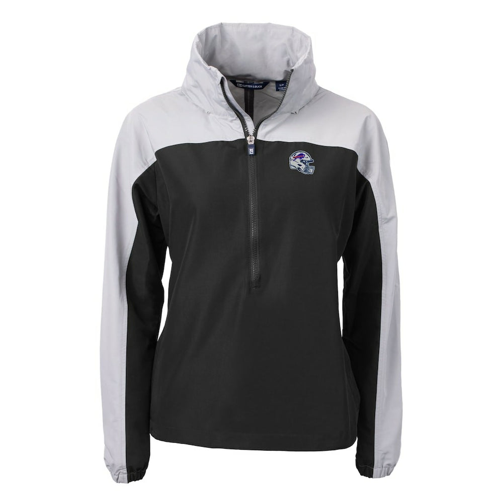 Buffalo Bills Cutter & Buck Women's Charter Eco Recycled Half-Zip Hooded Anorak Jacket | NFL Discount