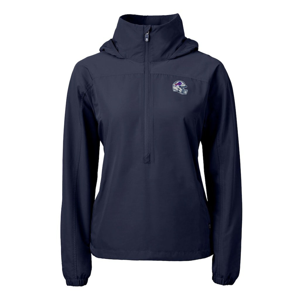 Buffalo Bills Cutter & Buck Women's Charter Eco Recycled Half-Zip Hooded Anorak Jacket | NFL US