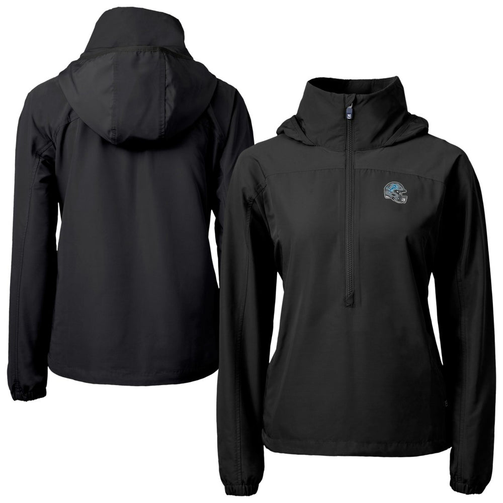 Detroit Lions Cutter & Buck Women's Charter Eco Recycled Half-Zip Hooded Anorak Jacket | NFL US