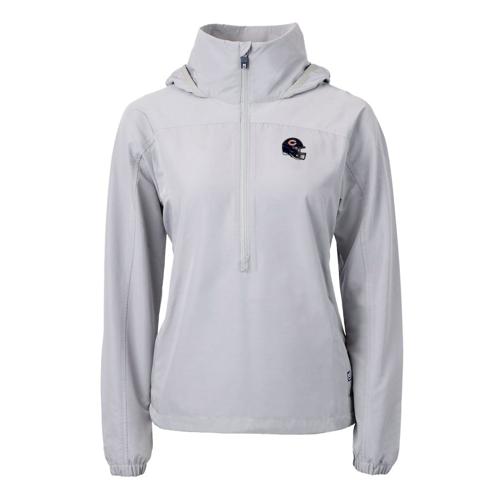 Chicago Bears Cutter & Buck Women's Charter Eco Recycled Half-Zip Hooded Anorak Jacket | NFL Online