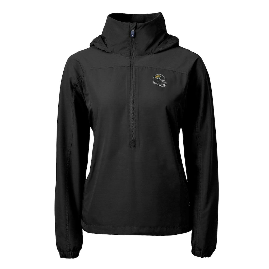 Jacksonville Jaguars Cutter & Buck Women's Charter Eco Recycled Half-Zip Hooded Anorak Jacket | NFL US