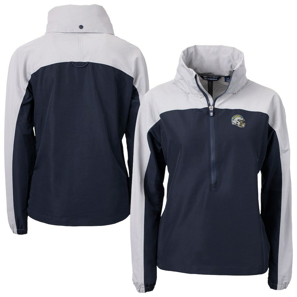 Los Angeles Chargers Cutter & Buck Women's Charter Eco Recycled Half-Zip Hooded Anorak Jacket | NFL US