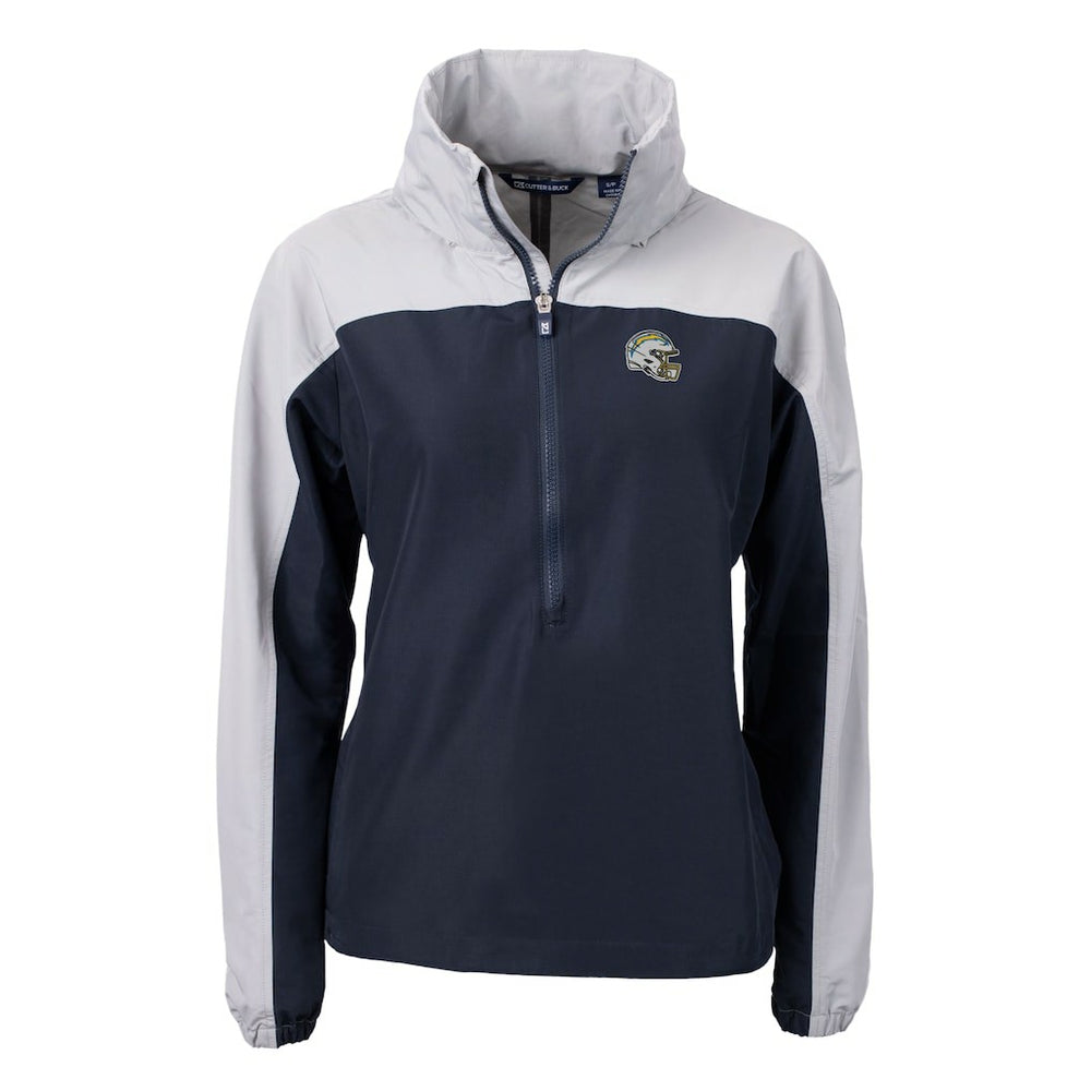 Los Angeles Chargers Cutter & Buck Women's Charter Eco Recycled Half-Zip Hooded Anorak Jacket | NFL US