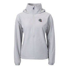 New England Patriots Cutter & Buck Women's Charter Eco Recycled Half-Zip Hooded Anorak Jacket | NFL Hot