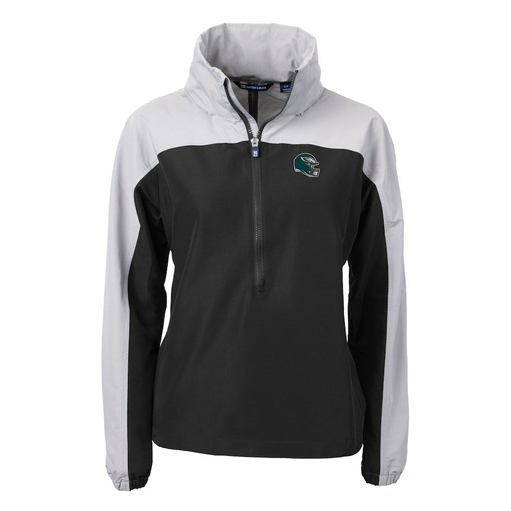 Philadelphia Eagles Cutter & Buck Women's Charter Eco Recycled Half-Zip Hooded Anorak Jacket | NFL Online