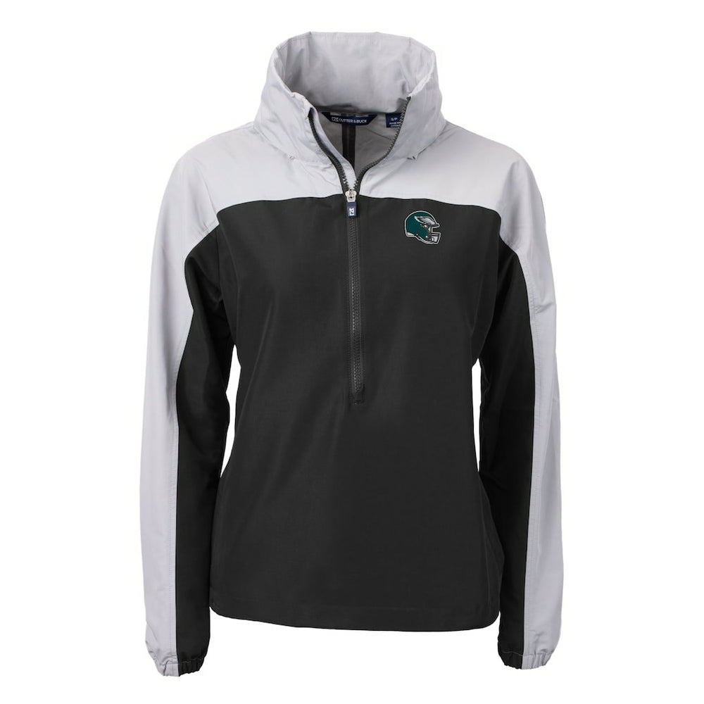 Philadelphia Eagles Cutter & Buck Women's Charter Eco Recycled Half-Zip Hooded Anorak Jacket | NFL Online