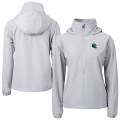 Philadelphia Eagles Cutter & Buck Women's Charter Eco Recycled Half-Zip Hooded Anorak Jacket | NFL Discount