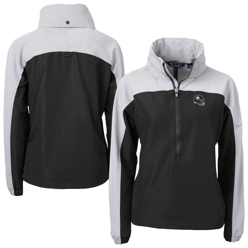 Pittsburgh Steelers Cutter & Buck Women's Charter Eco Recycled Half-Zip Hooded Anorak Jacket | NFL Online