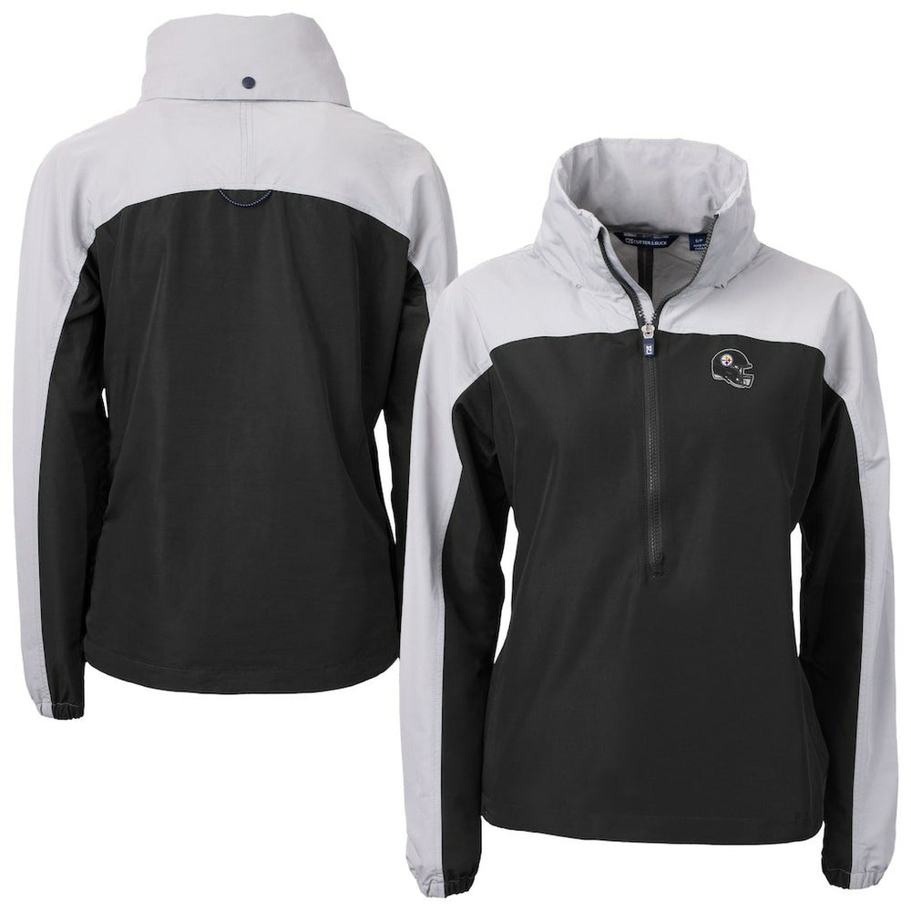 Pittsburgh Steelers Cutter & Buck Women's Charter Eco Recycled Half-Zip Hooded Anorak Jacket | NFL Online