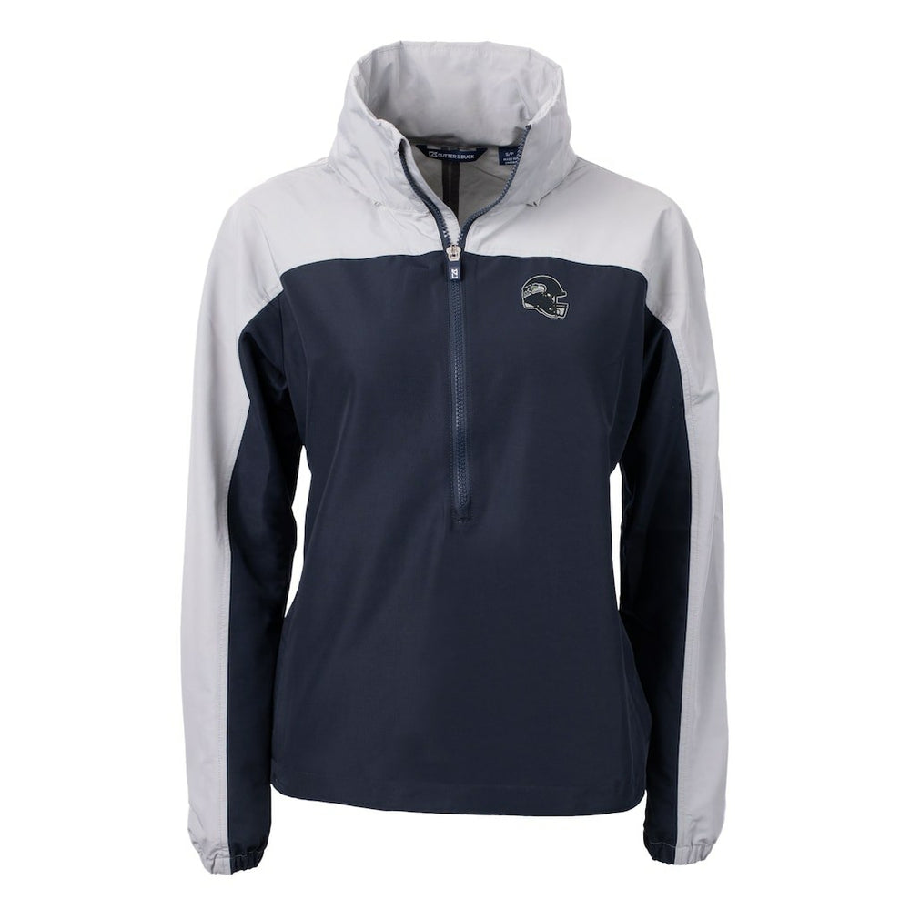 Seattle Seahawks Cutter & Buck Women's Charter Eco Recycled Half-Zip Hooded Anorak Jacket | NFL Online