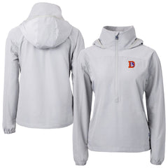 Denver Broncos Cutter & Buck Women's Charter Eco Recycled Half-Zip Hooded Anorak Jacket | NFL Near me