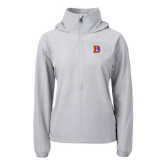 Denver Broncos Cutter & Buck Women's Charter Eco Recycled Half-Zip Hooded Anorak Jacket | NFL Near me